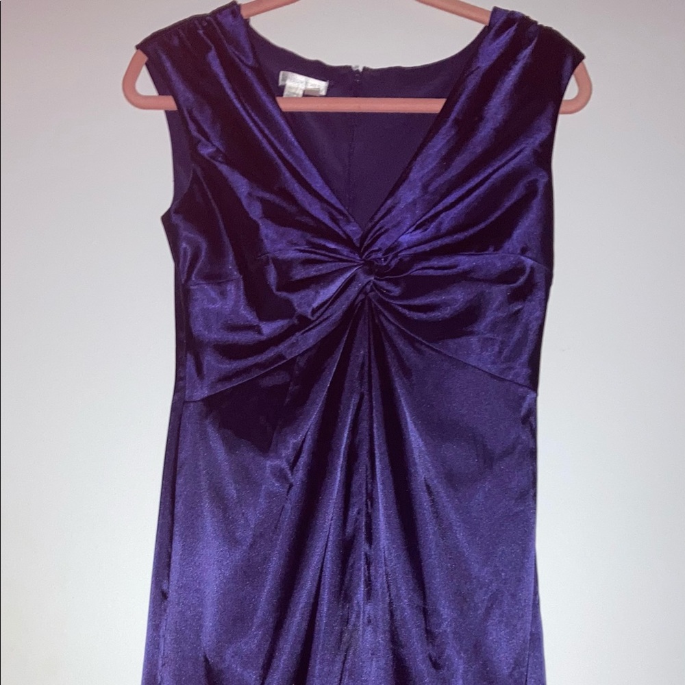 London Times Purple Sleeveless Formal Prom Party Dress